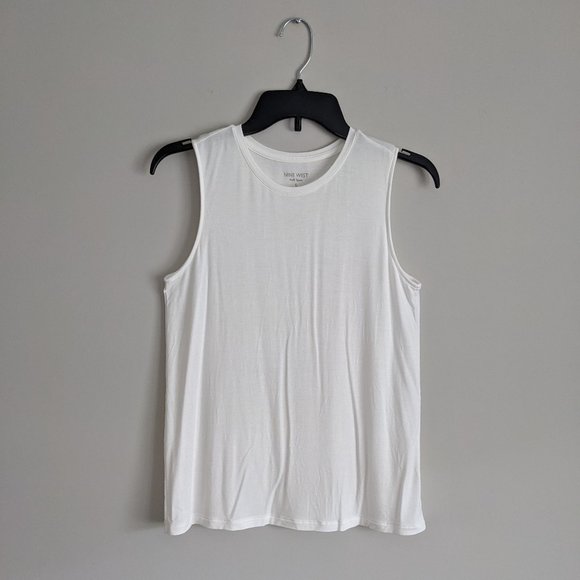 Nine West Soft Spun Essential Easy High-Neck Layering Tank "White Knight" Small - Picture 2 of 5